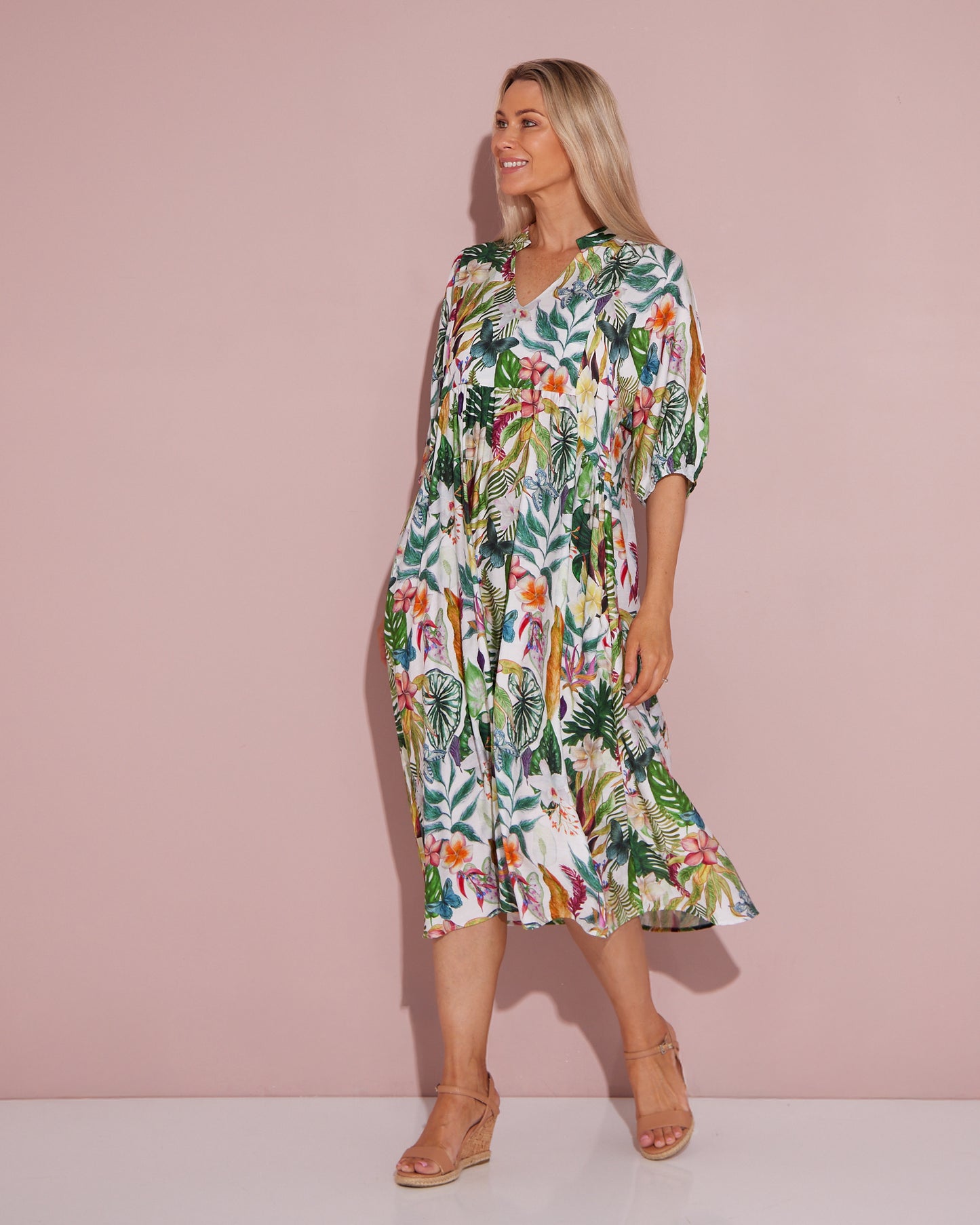 Marisel Dress - Frangipani Tropical