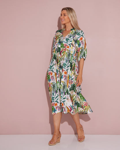 Marisel Dress - Frangipani Tropical