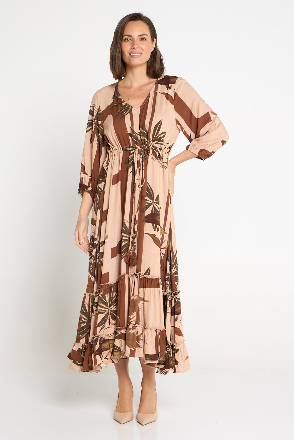 Siobhan Maxi Dress - Cocoa Botanical