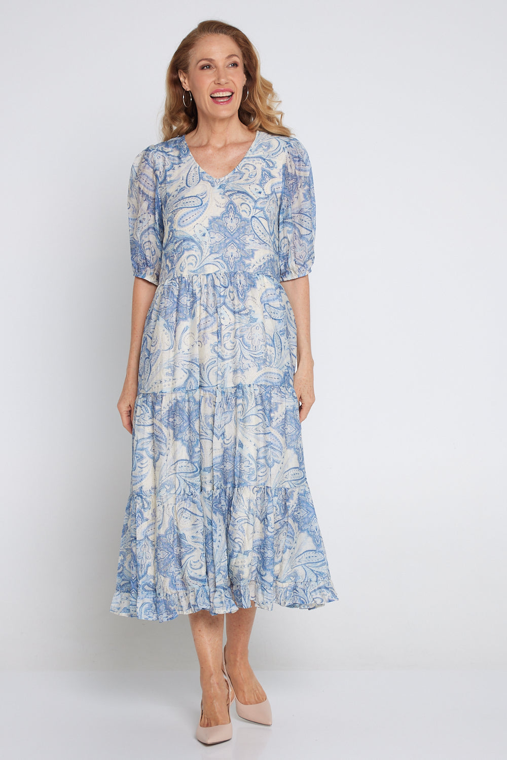 Azura Dress - Blue Paisley