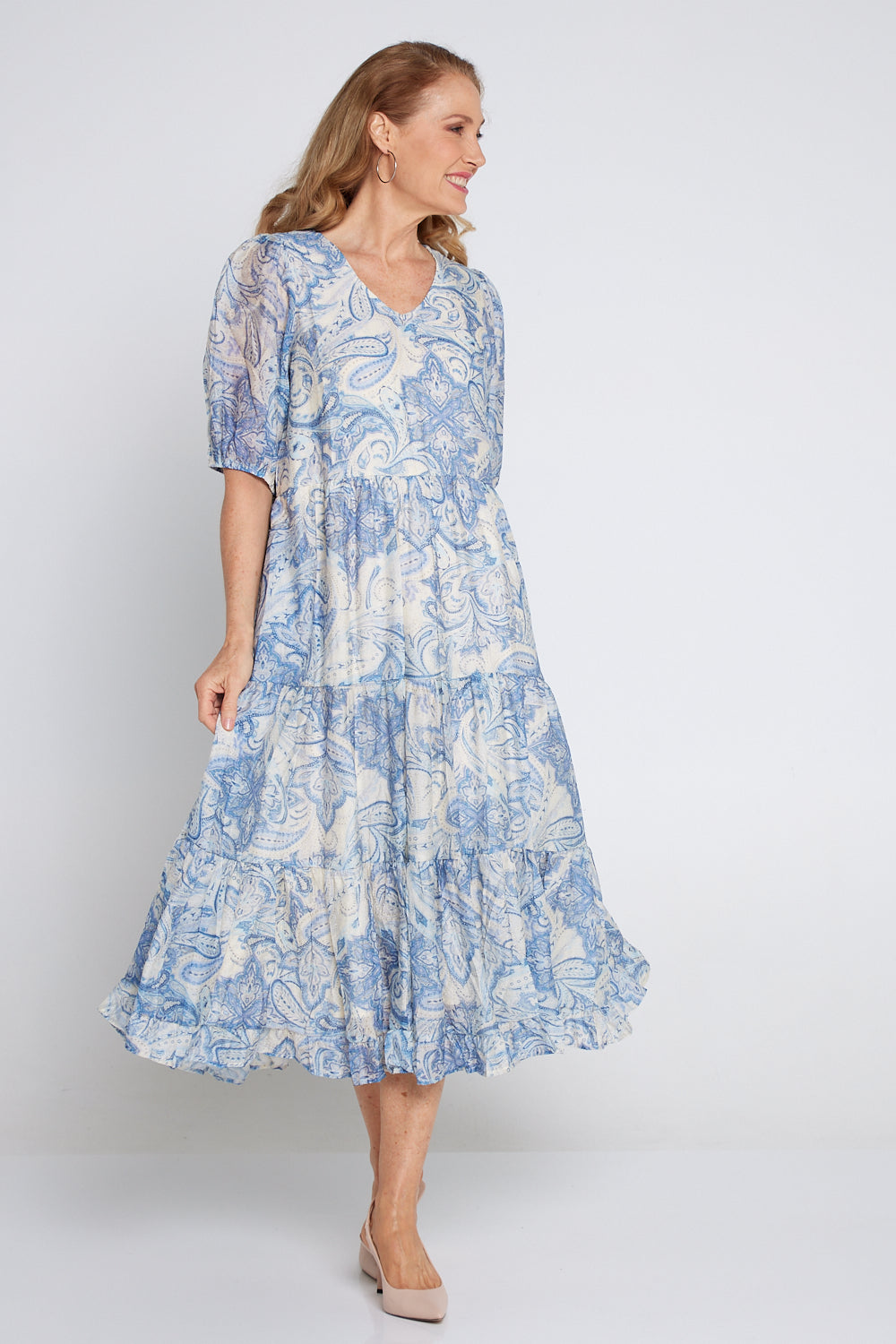 Azura Dress - Blue Paisley