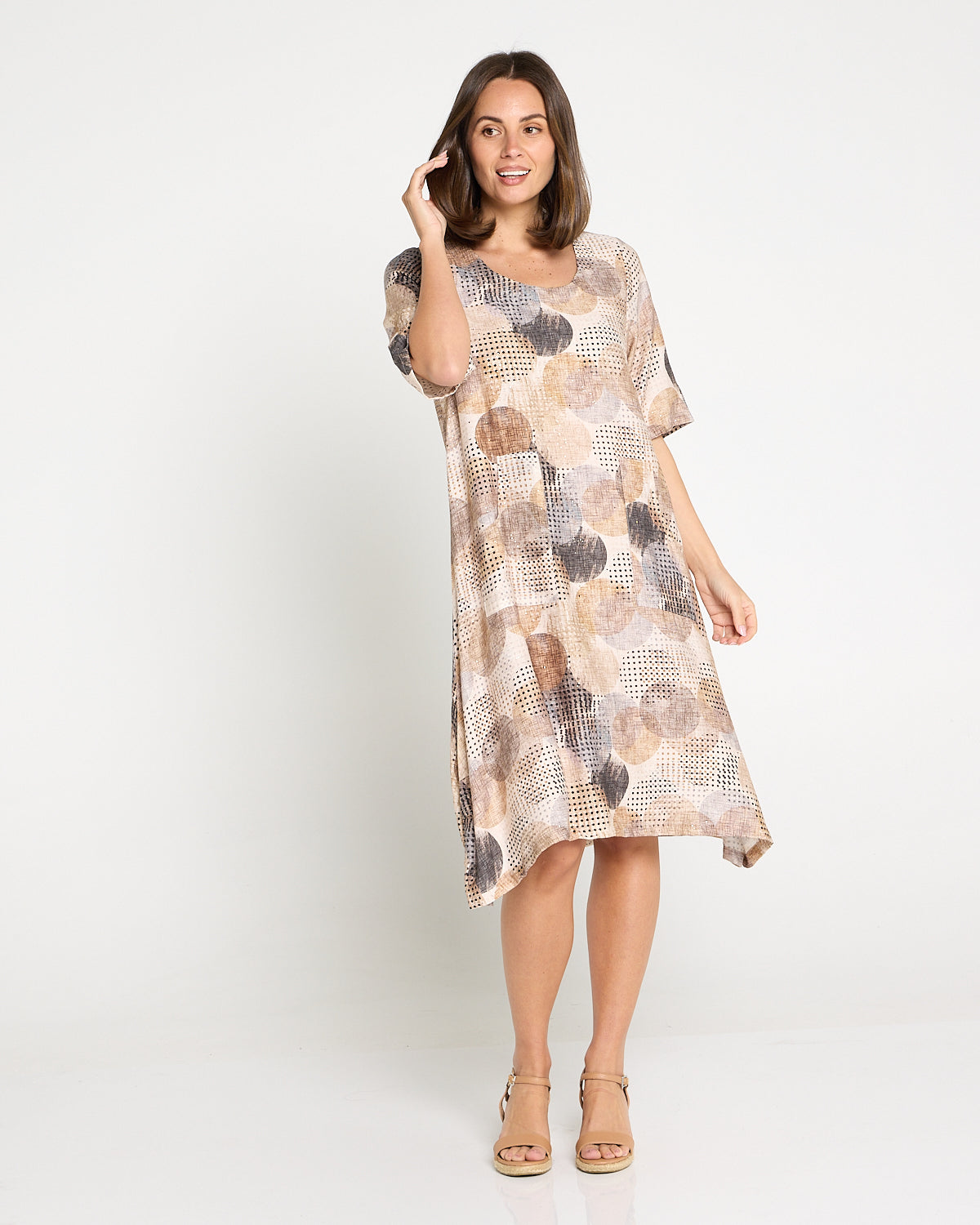 Elara Dress - Mocha Luxe Spot Print