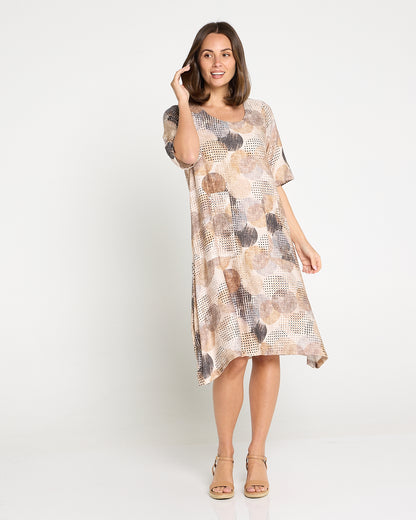 Elara Dress - Mocha Luxe Spot Print