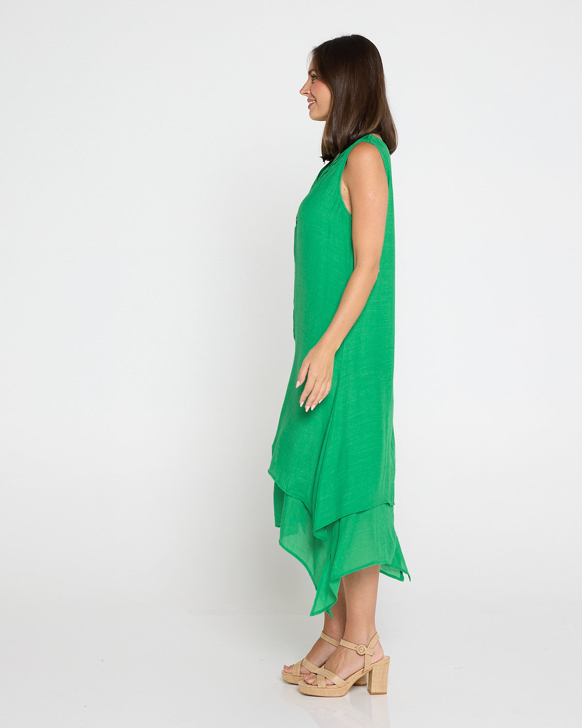 Capricorn Sleeveless Layered Dress - Green