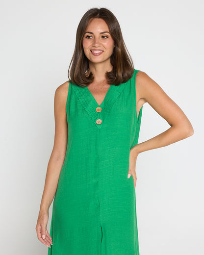 Capricorn Sleeveless Layered Dress - Green