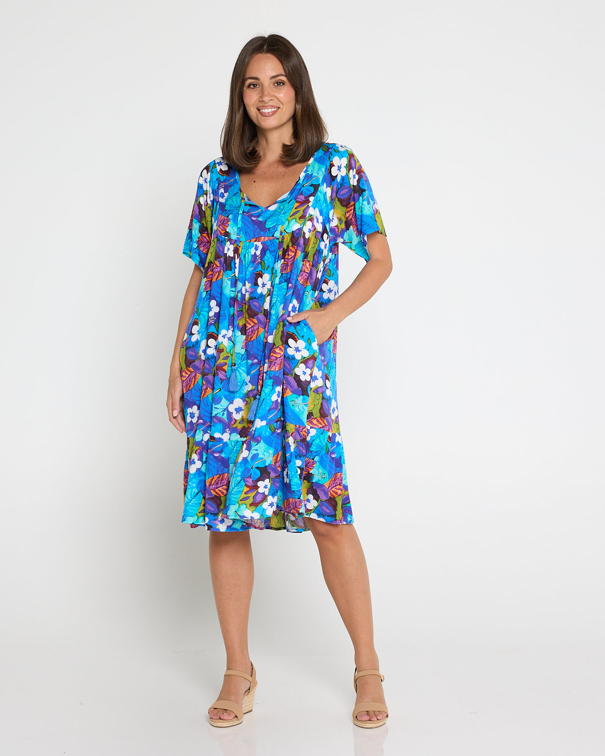 Kenna Dress - Blue/Purple Floral