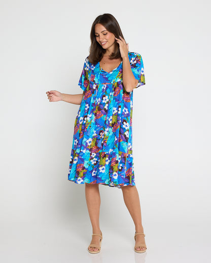 Kenna Dress - Blue/Purple Floral