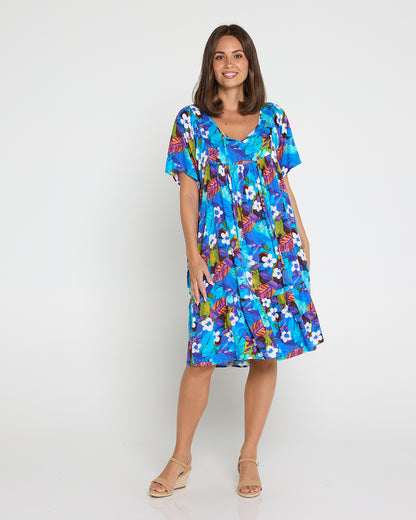 Kenna Dress - Blue/Purple Floral