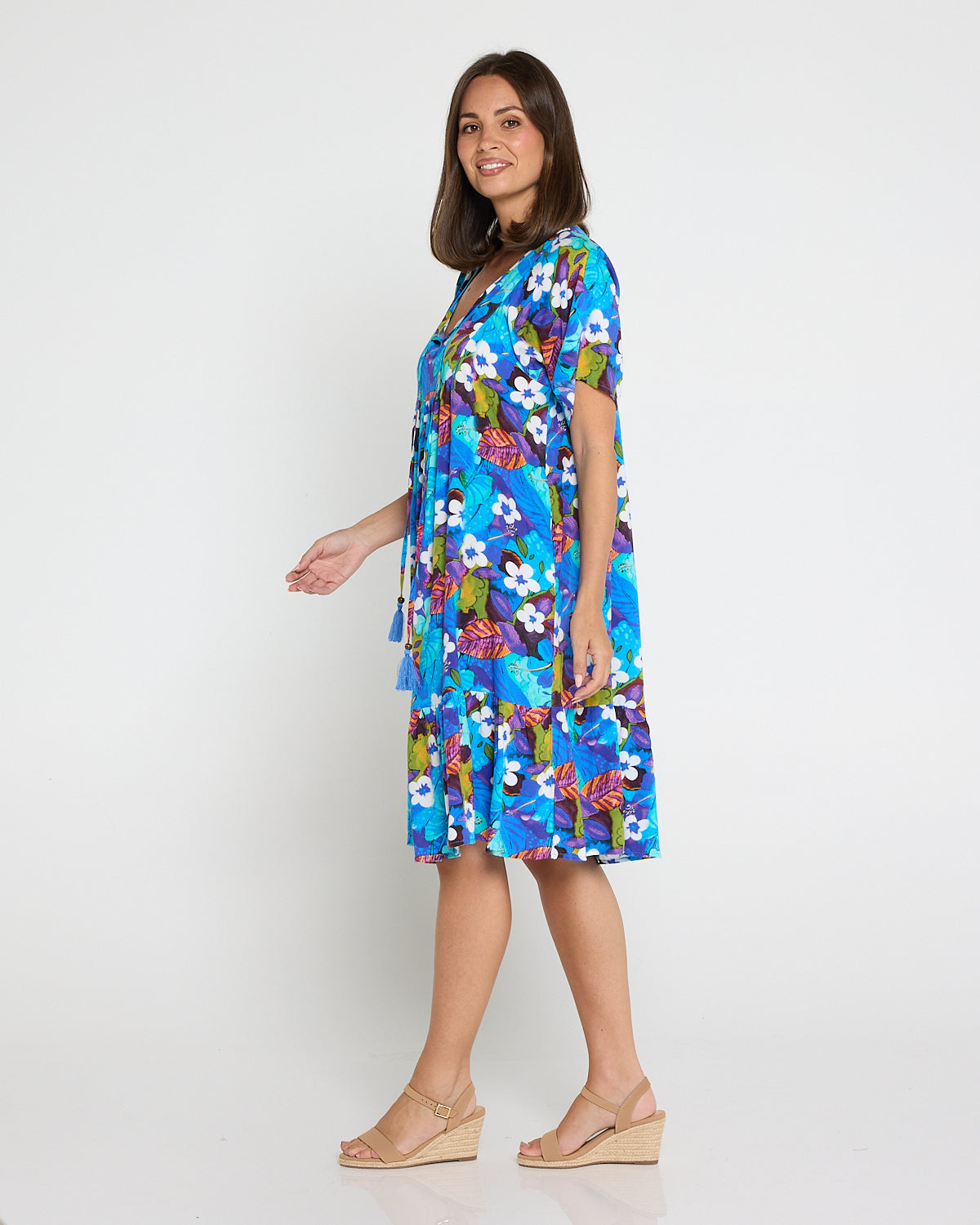 Kenna Dress - Blue/Purple Floral