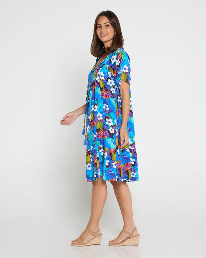Kenna Dress - Blue/Purple Floral