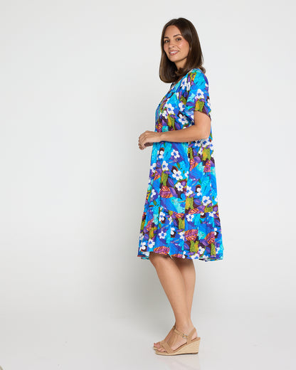 Kenna Dress - Blue/Purple Floral