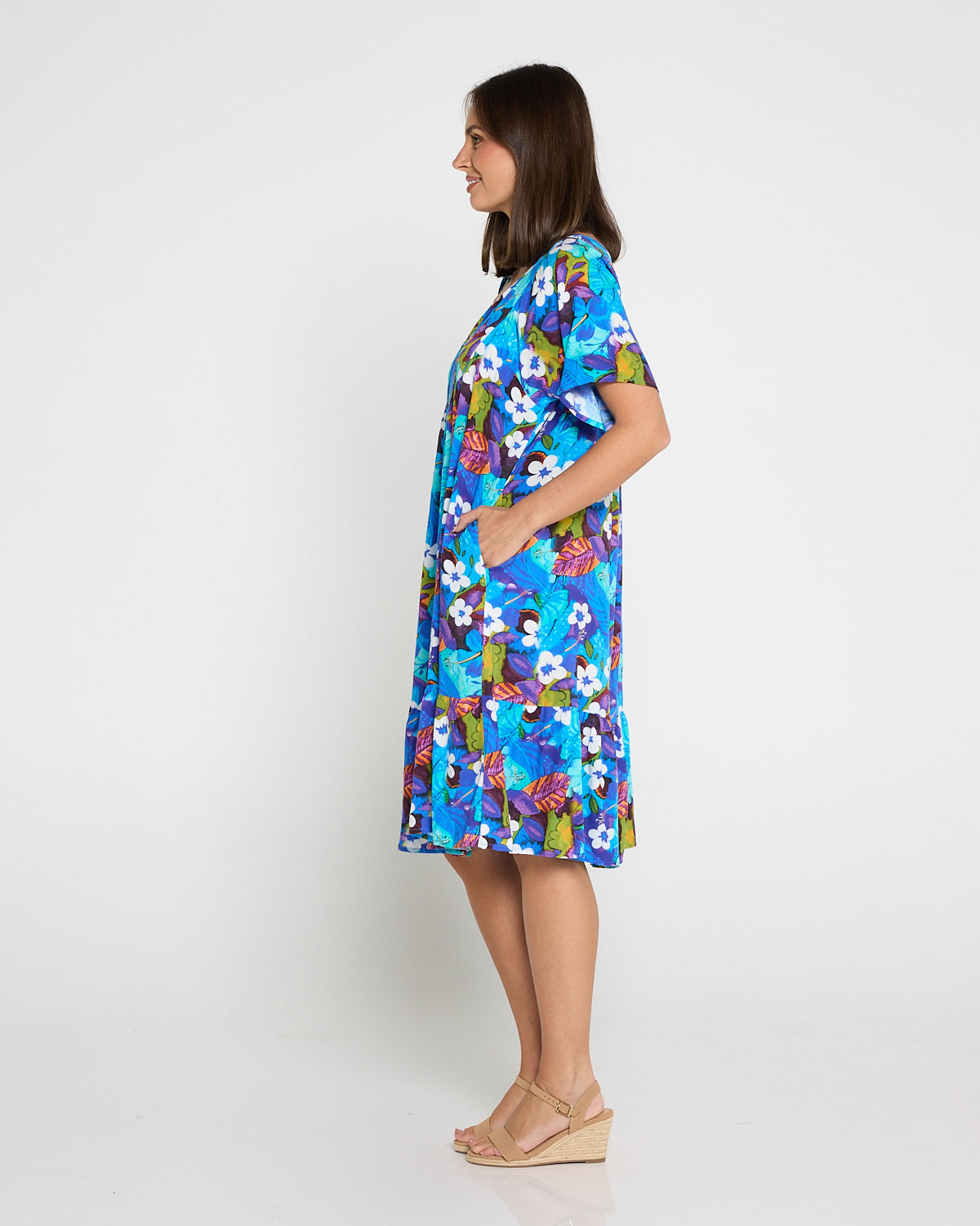 Kenna Dress - Blue/Purple Floral