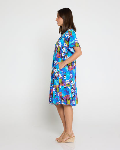 Kenna Dress - Blue/Purple Floral