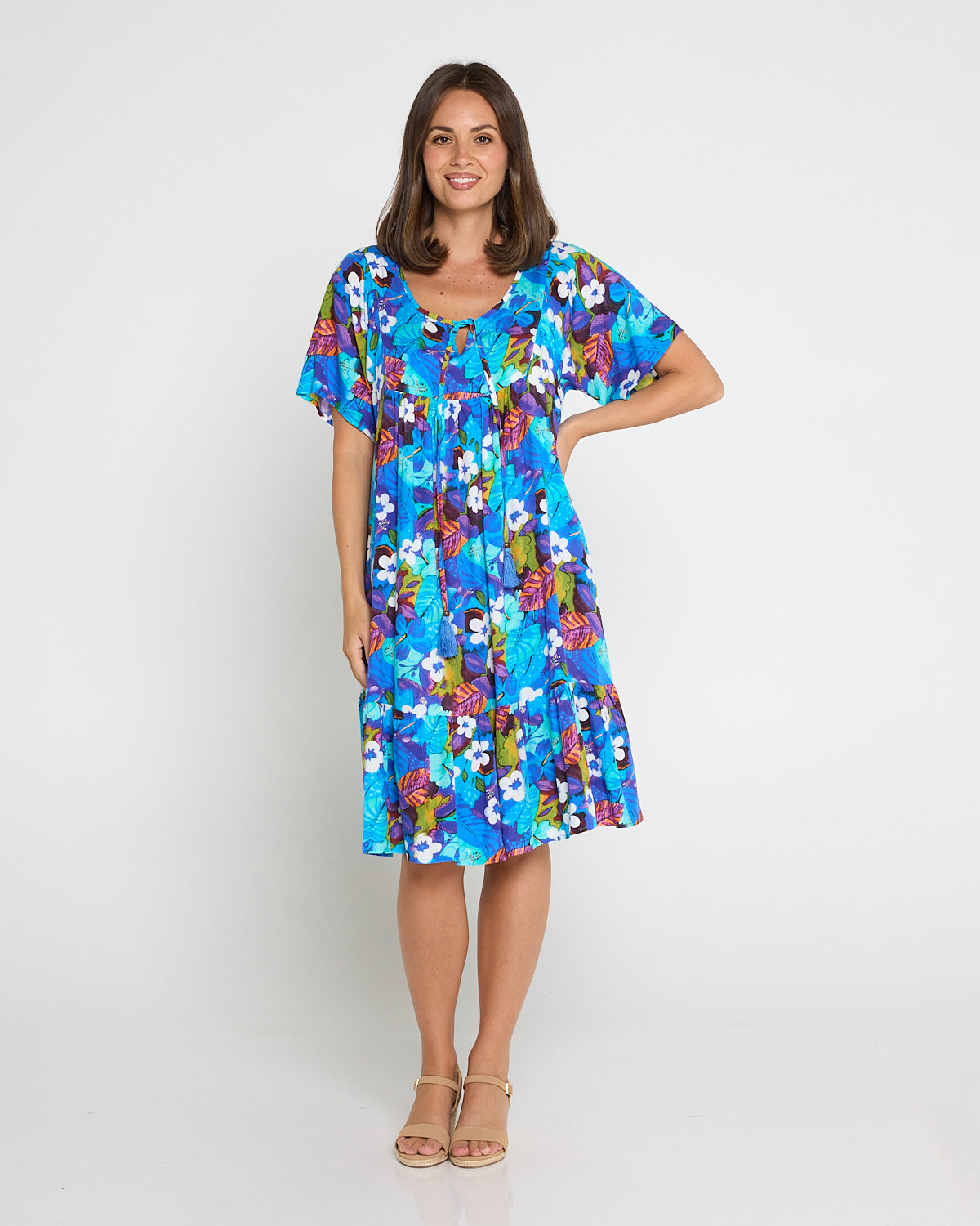 Kenna Dress - Blue/Purple Floral