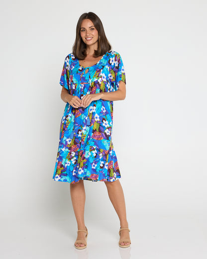 Kenna Dress - Blue/Purple Floral