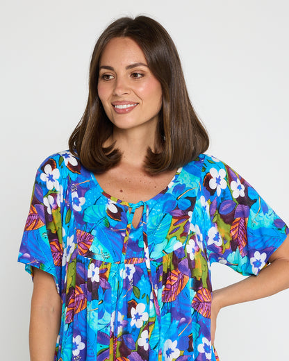 Kenna Dress - Blue/Purple Floral
