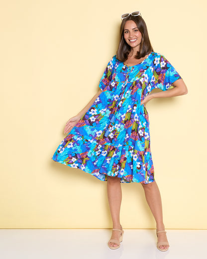 Kenna Dress - Blue/Purple Floral