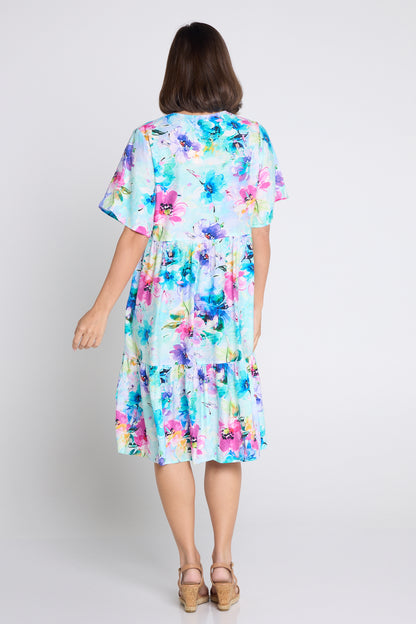 Prestwick Dress - Aqua Floral