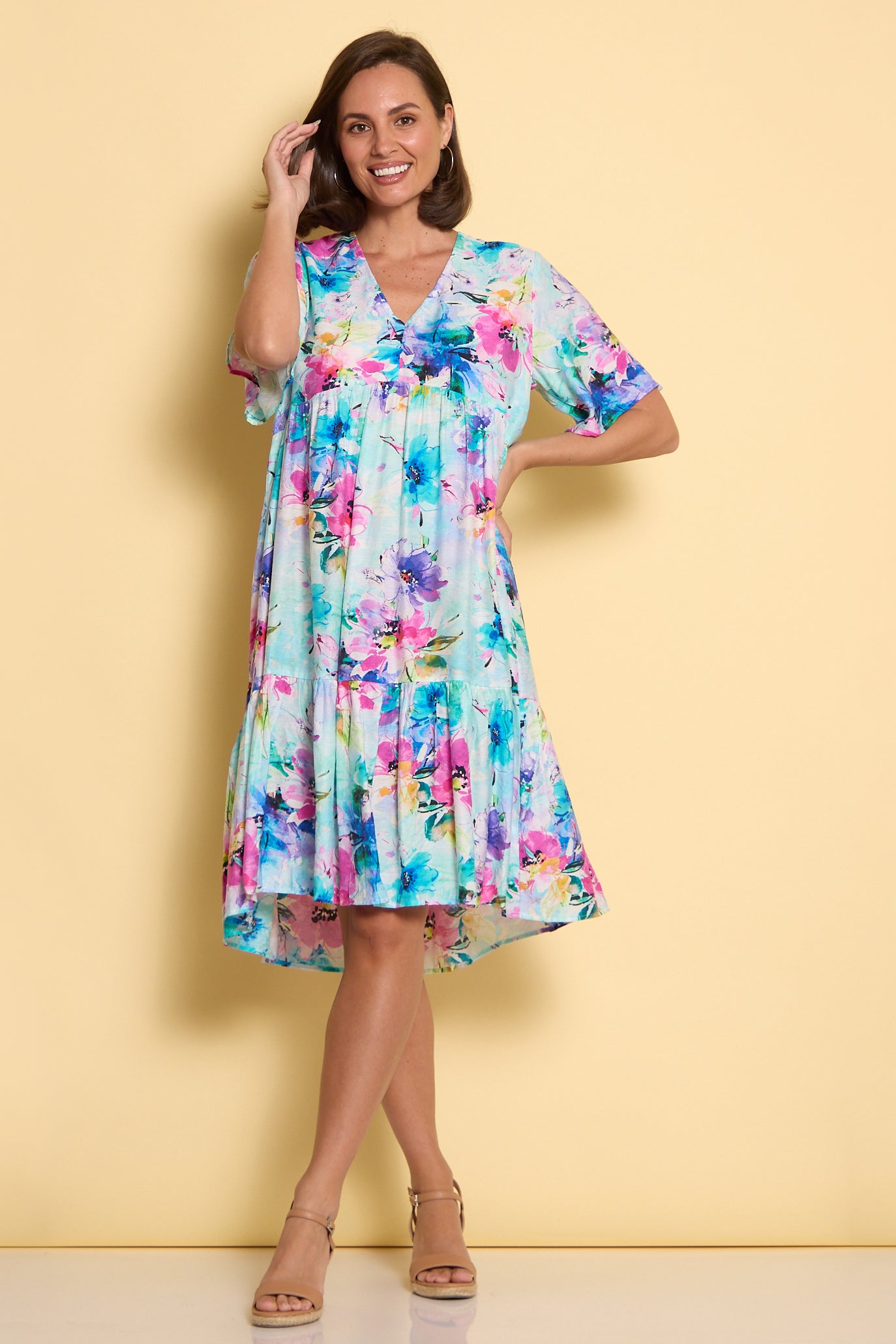 Prestwick Dress - Aqua Floral