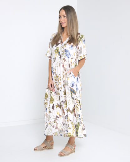 Melissa Midi Dress - Olive Meadow