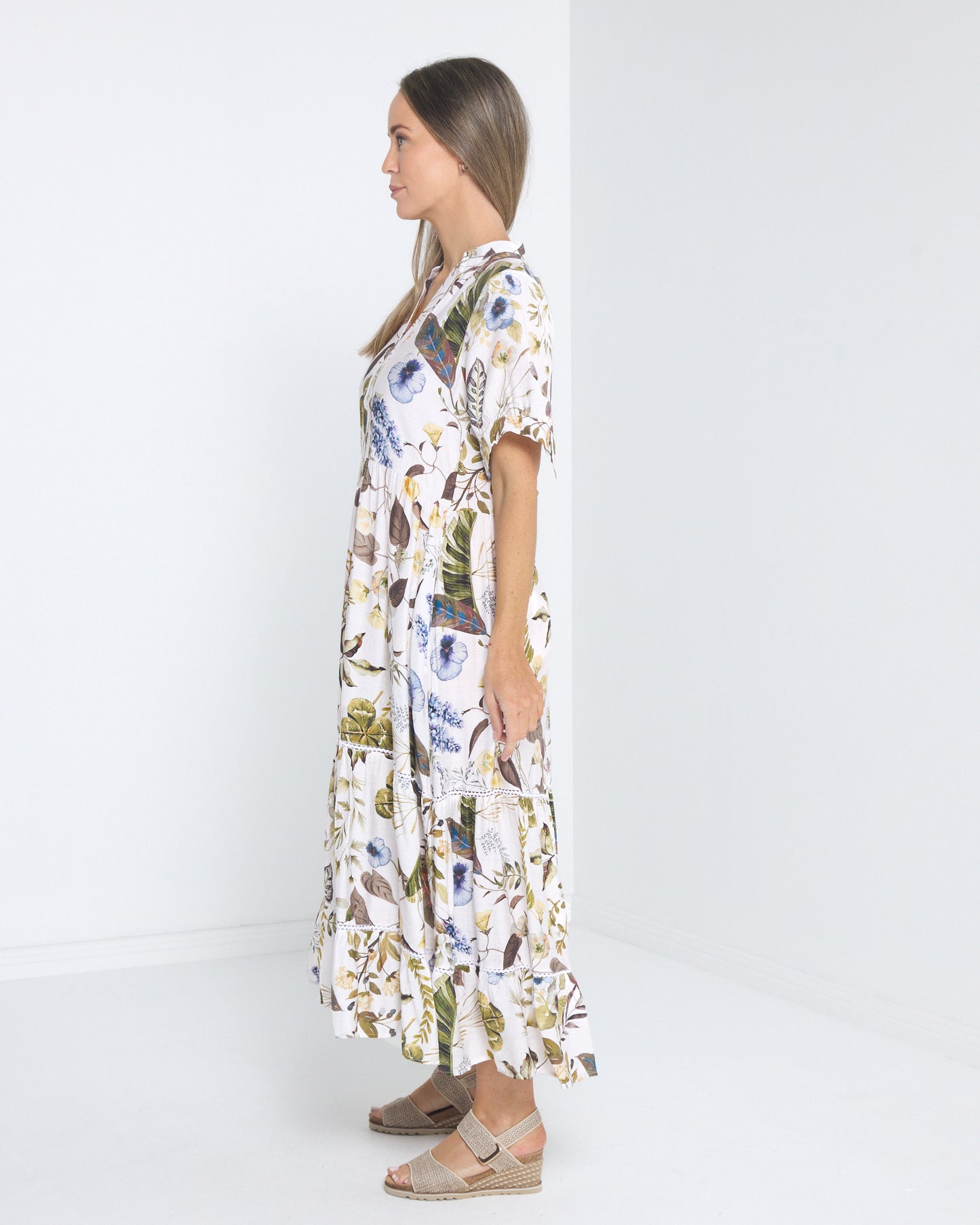 Melissa Midi Dress - Olive Meadow