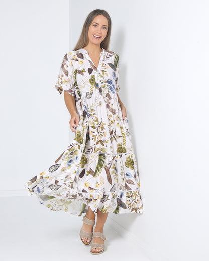 Melissa Midi Dress - Olive Meadow