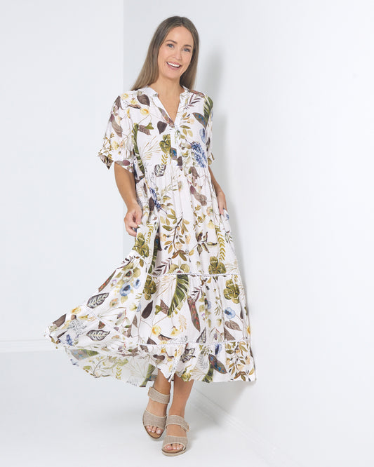 Melissa Midi Dress - Olive Meadow