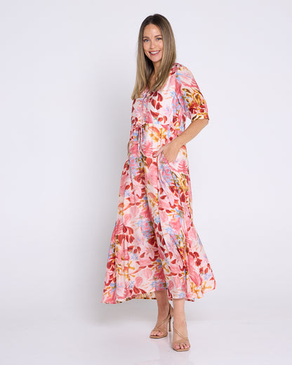 Marielle Maxi Dress - Sunset Tropical