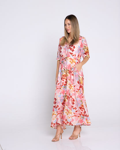 Marielle Maxi Dress - Sunset Tropical