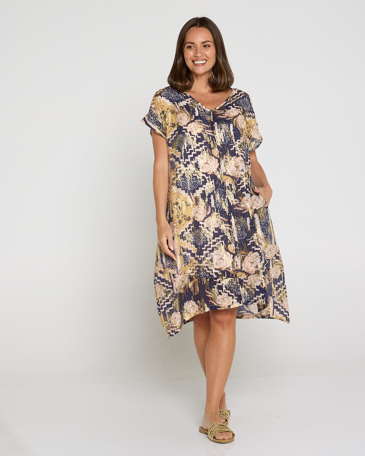 Good Fortune Dress - Golden Lotus