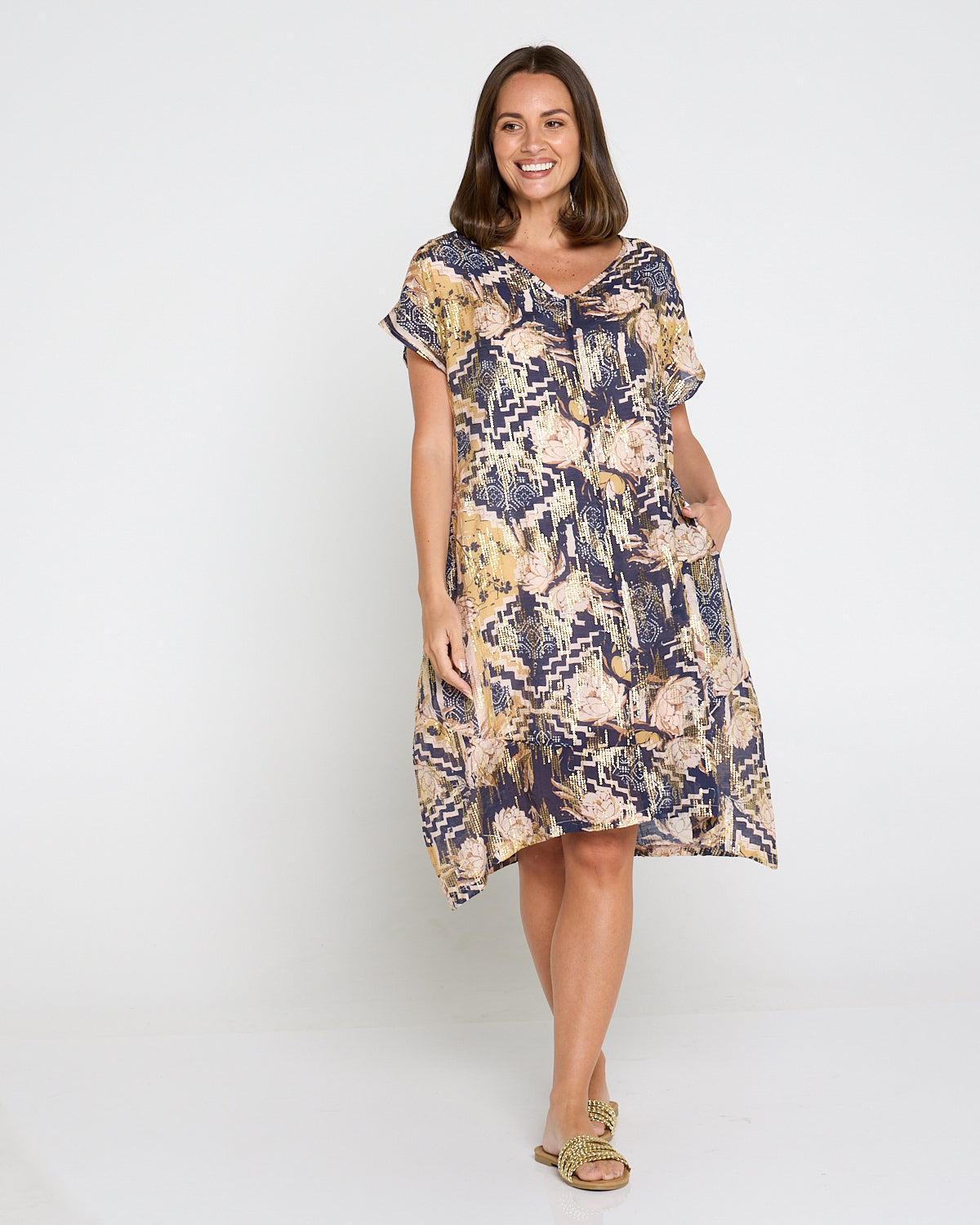 Good Fortune Dress - Golden Lotus