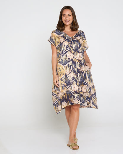 Good Fortune Dress - Golden Lotus