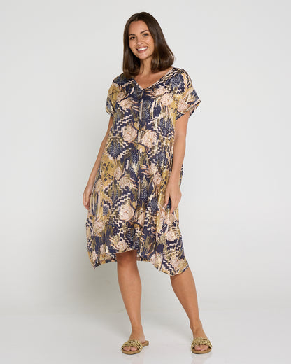 Good Fortune Dress - Golden Lotus