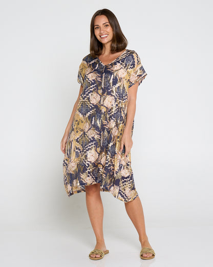 Good Fortune Dress - Golden Lotus