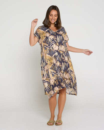 Good Fortune Dress - Golden Lotus