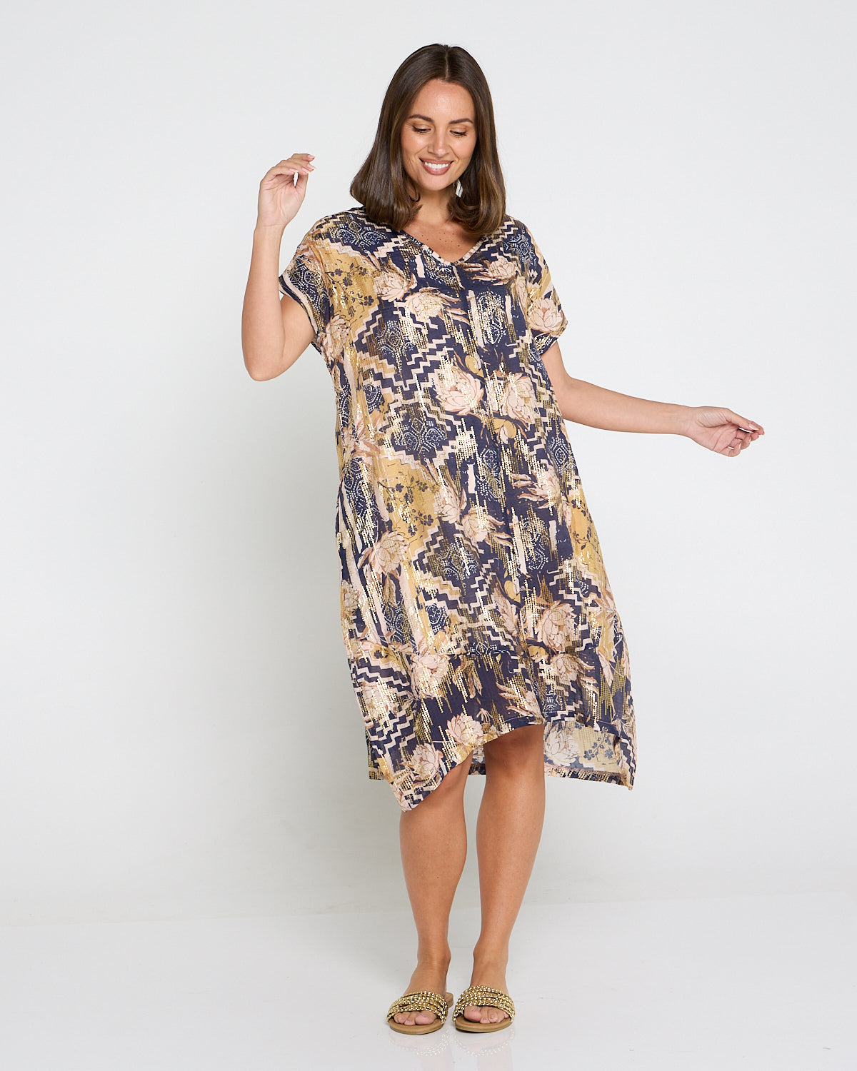 Good Fortune Dress - Golden Lotus