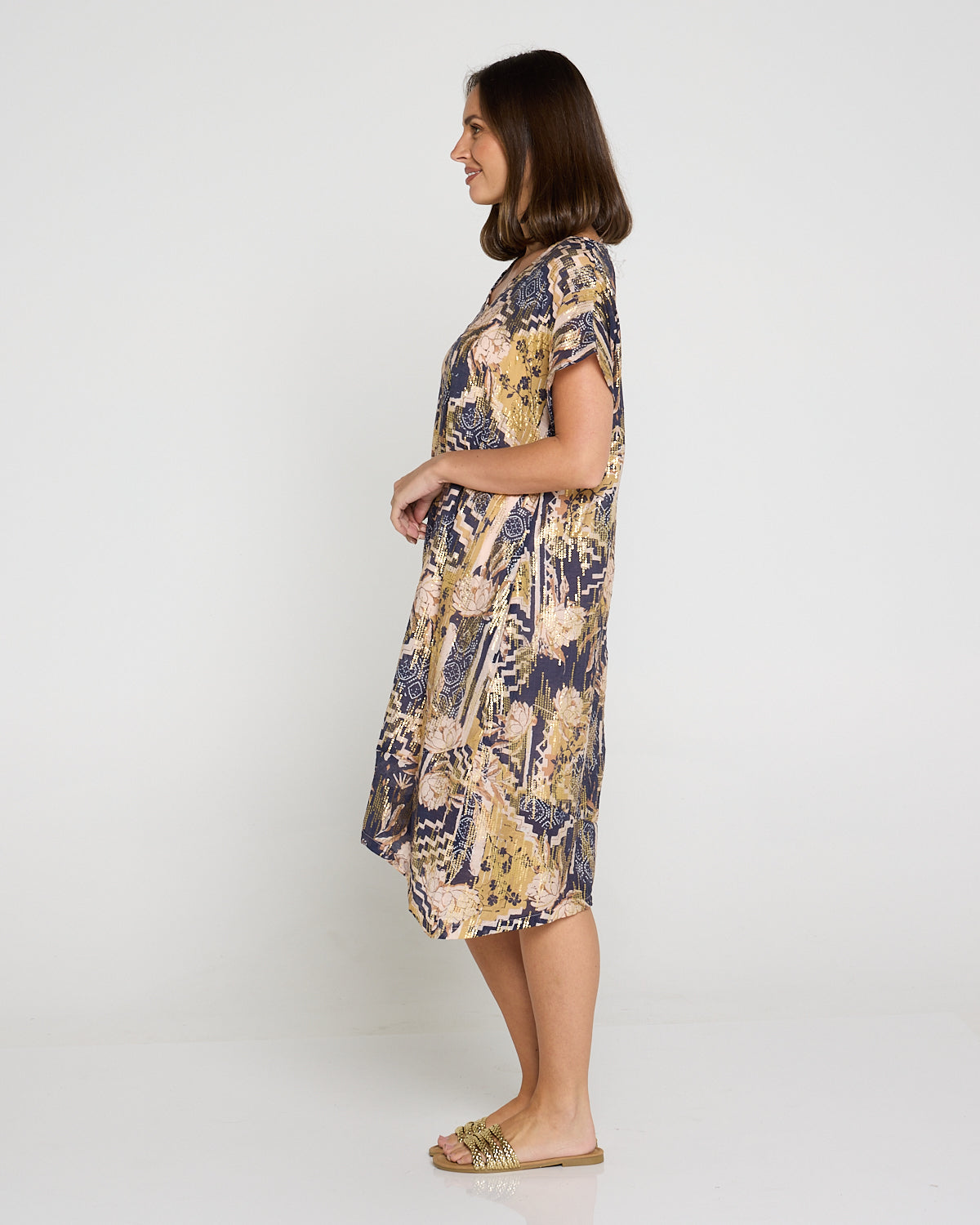 Good Fortune Dress - Golden Lotus