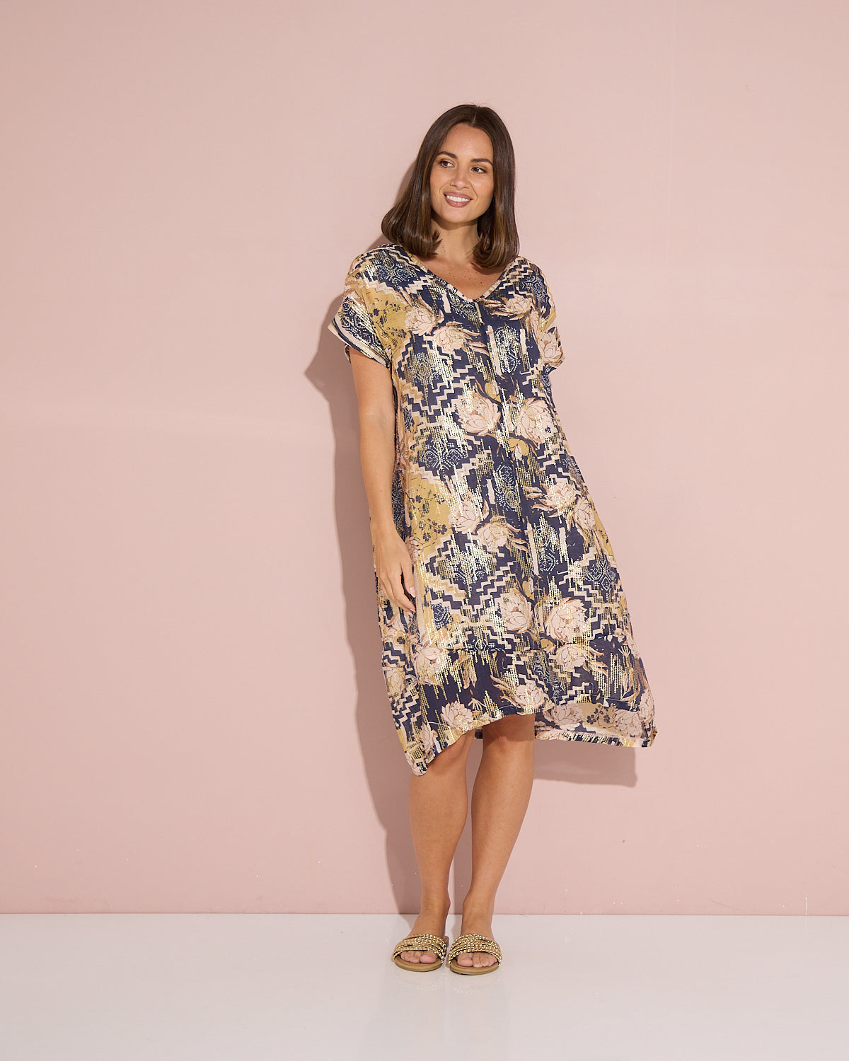 Good Fortune Dress - Golden Lotus