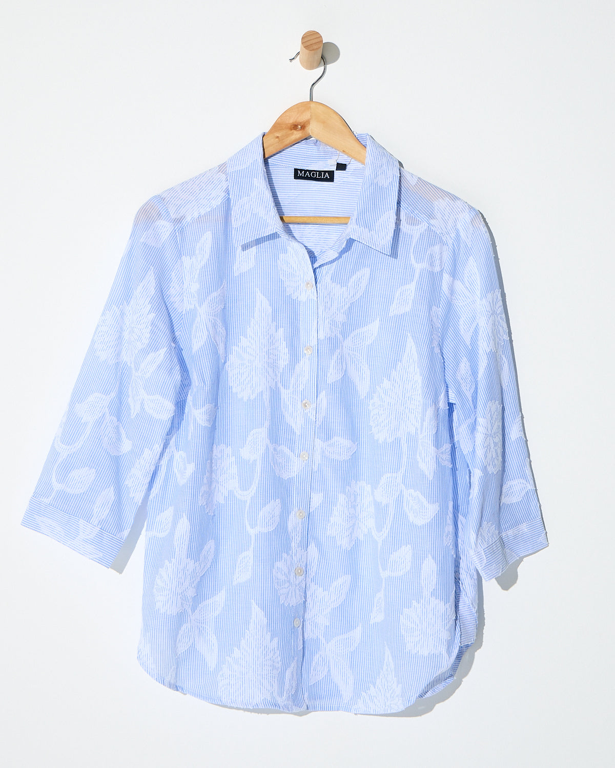 Katoomba Shirt - Blue Floral Stripe