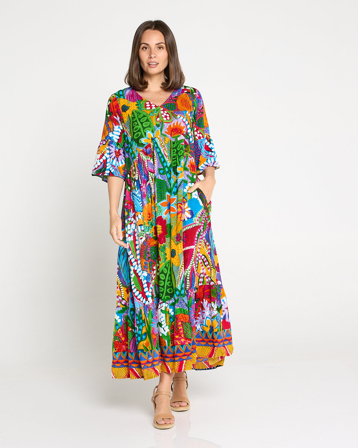Kewarra Frill Hem Dress - Ipanema Print