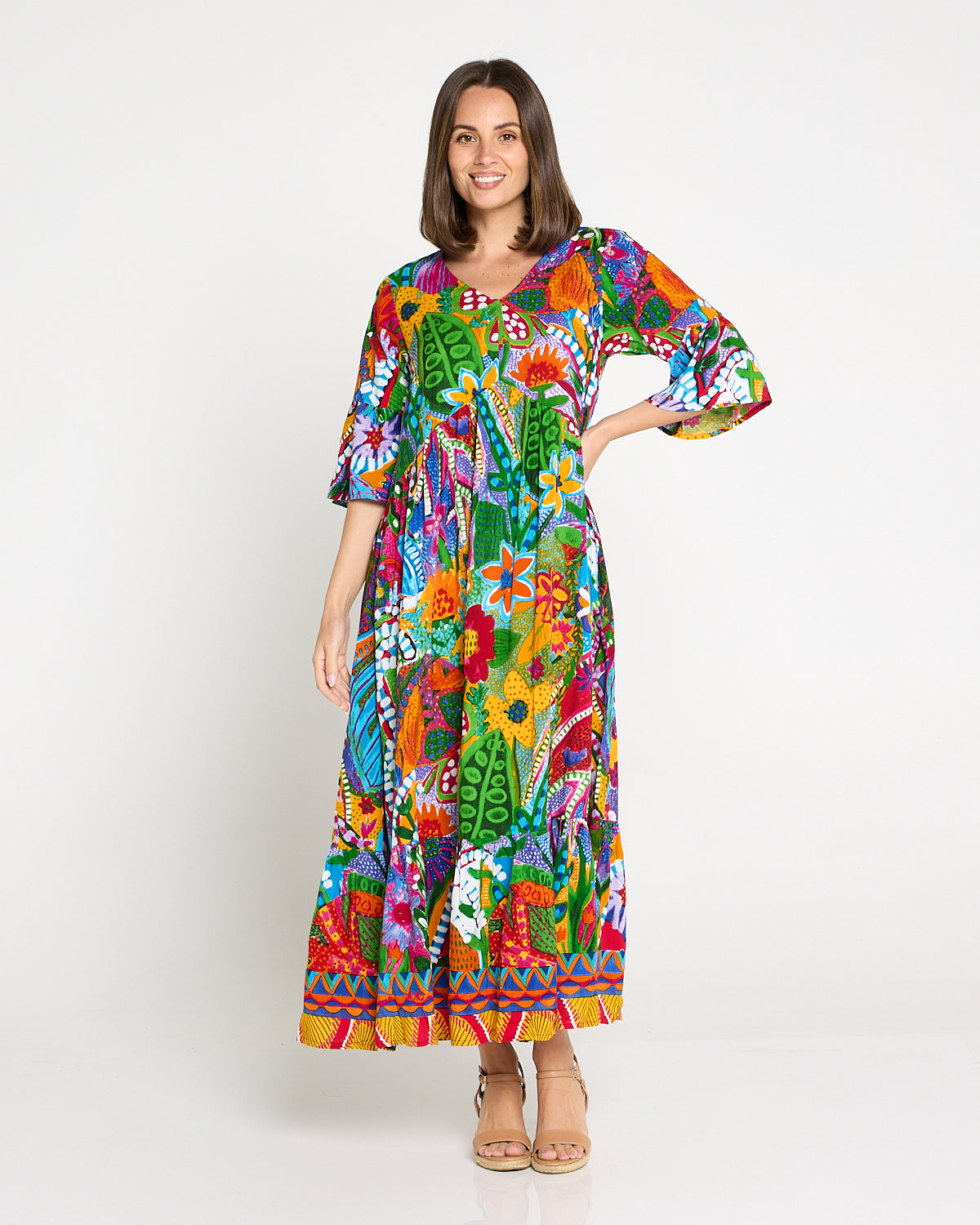 Kewarra Frill Hem Dress - Ipanema Print
