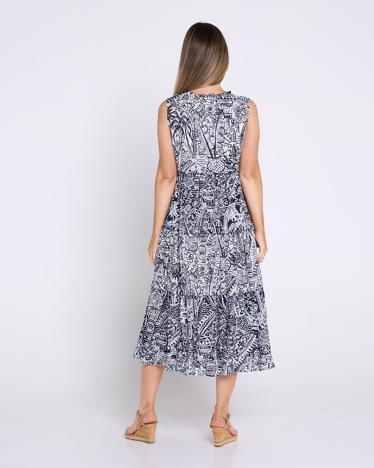 Organic Cotton Sleeveless Midi Dress - Aksharay