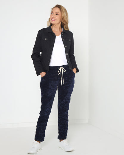 Verona Velvet Pants - Navy