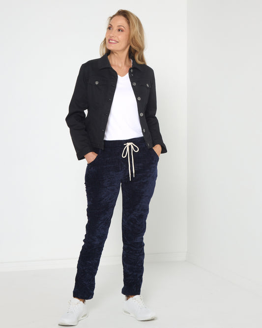 Verona Velvet Pants - Navy