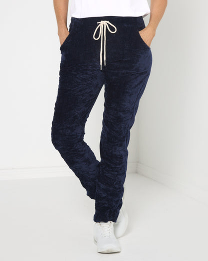 Verona Velvet Pants - Navy
