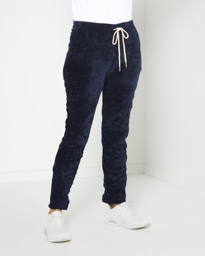 Verona Velvet Pants - Navy
