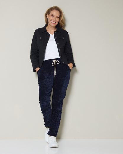 Verona Velvet Pants - Navy