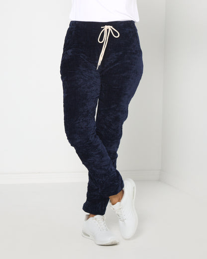 Verona Velvet Pants - Navy