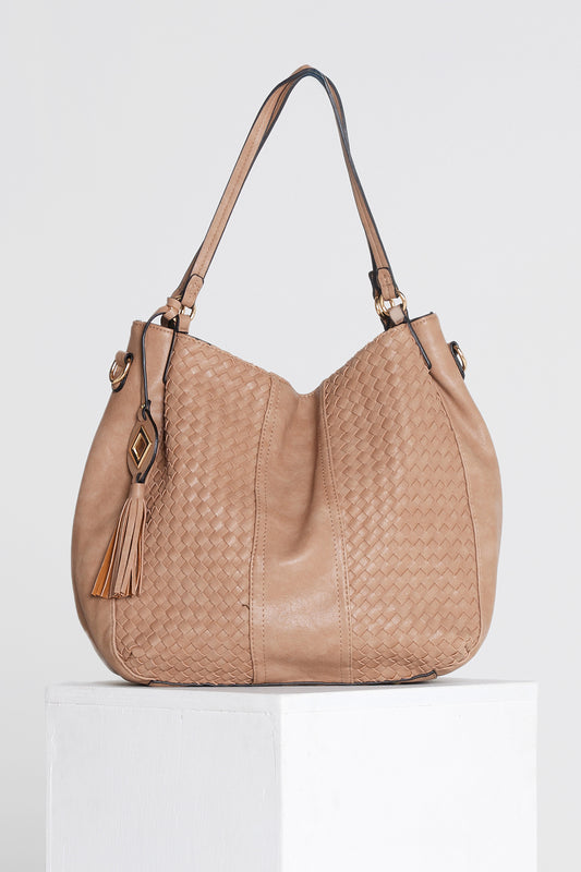 Mila Woven Bag - Khaki/Mushroom