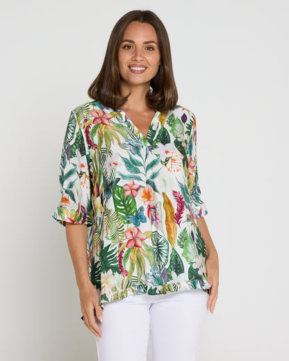 Charlotte Blouse - Tropical Oasis